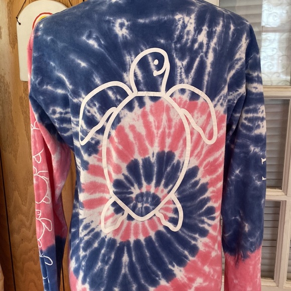 2 SIMPLY SOUTHERN TIE DYE LONG SLEEVE TEES SIZE MEDIUM BLUE PINK WHITE (LOT OF 2 - Picture 2 of 7